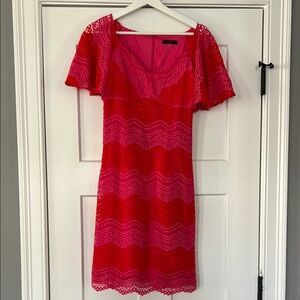 Trina Turk Elegant Red Lace Dress